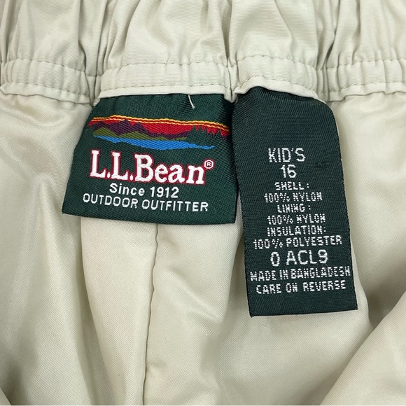 L.L. BEAN Kids Snow Pants Tan Snowboarding Sledding Insulated Size Youth Large - Picture 5 of 9